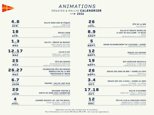 Calendrier des animations 2026
